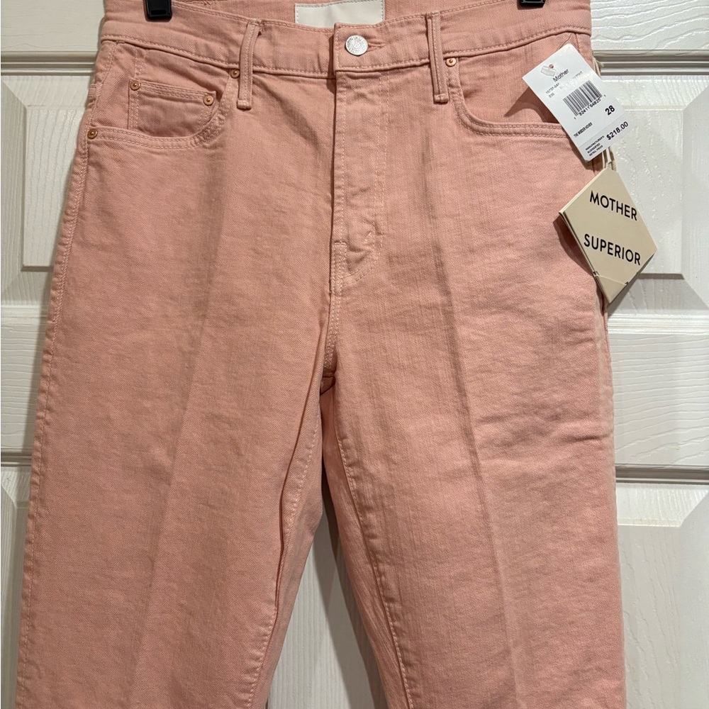 MOTHER NWT Denim- Insider Hoover Peach Parfait Jean